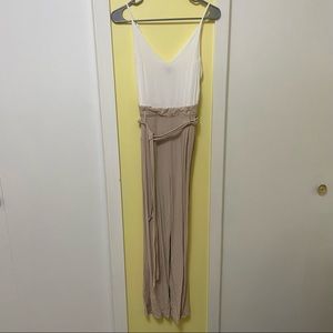 Shinestar white and beige summer jumpsuit